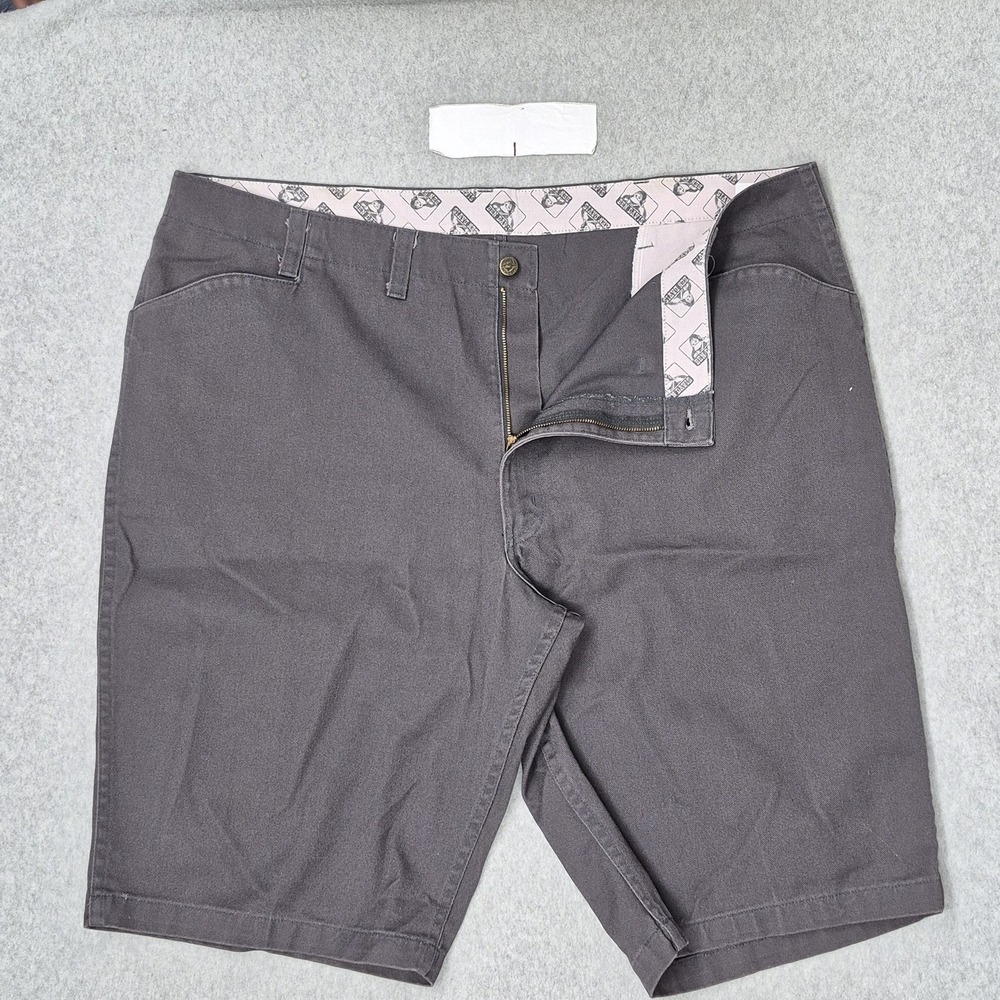 VINTAGE Ben Davis Men Shorts 48 Gray Chino Twill 491 Work Shorts Button 11" Y2